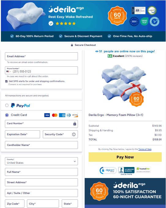 Derila Ergo-checkout-page